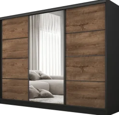 Szafy Trzydrzwiowe|Szafy Do Przedpokoju>BROMARKT Nowoczesna szafa przesuwna z lustrem do sypialni 250 cm BEST
