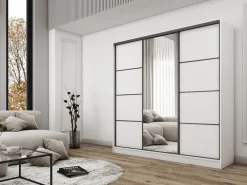 Szafy Trzydrzwiowe|Szafy Do Przedpokoju></noscript>BROMARKT Nowoczesna szafa przesuwna z lustrem 180 cm BEST do sypialni