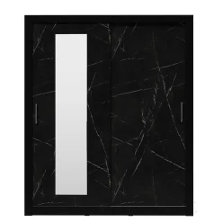 Szafy Dwudrzwiowe|Szafy Z Lustrem>MEBLAR Nowoczesna szafa przesuwna 180 cm ISPRA czarna czarny