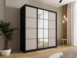 Szafy Trzydrzwiowe|Szafy Do Przedpokoju></noscript>BROMARKT Nowoczesna szafa przesuwna do sypialni 200 cm z lustrem EDGE