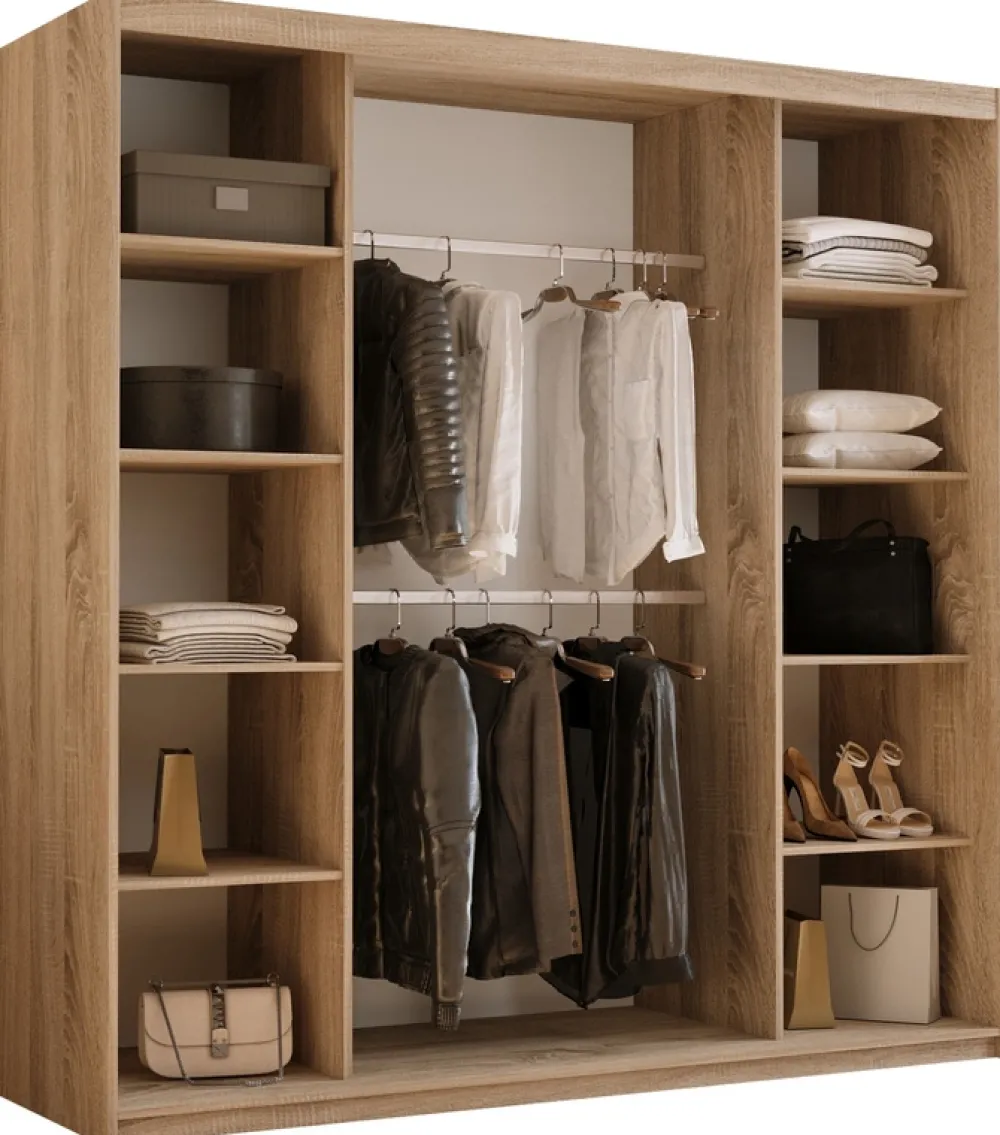 Meble Młodzieżowe|Zestawy Mebli Do Przedpokoju>Meblohand Nowoczesna szafa przesuwna z lustrem 200 cm HOT dąb sonoma