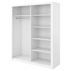 Zestawy Mebli Do Sypialni>lenart. Nowoczesna szafa przesuwna z lustrem 180 cm biała IDEA