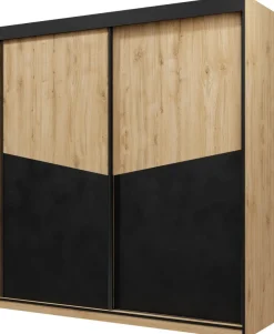 Zestawy Mebli Do Sypialni|Szafy Dwudrzwiowe>JUREK Nowoczesna szafa przesuwna 200 cm AMADEO dąb odwieczny