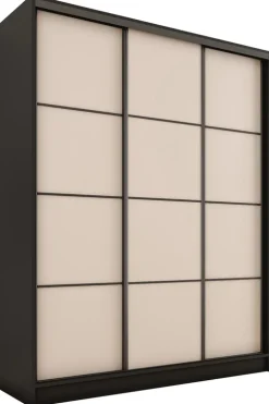 Zestawy Mebli Do Przedpokoju|Szafy Trzydrzwiowe>BROMARKT Nowoczesna szafa przesuwna do sypialni 150 cm beż piaskowy LOFT