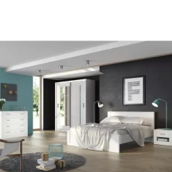 Szafy Dwudrzwiowe|Szafy Z Lustrem></noscript>lenart. Nowoczesna szafa przesuwna z lustrem 180 cm biała IDEA