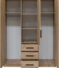 Meble Dla Dzieci|Meble Młodzieżowe>Stolar Nowoczesna szafa trzydrzwiowa z szufladami i lustrem 150 cm KODA