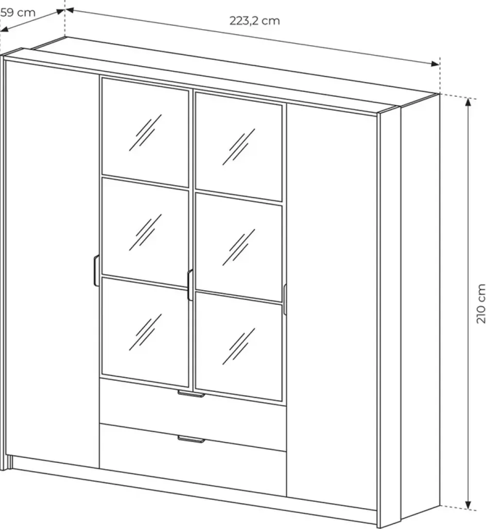 Zestawy Mebli Do Sypialni|Szafy Do Przedpokoju>LASKI Nowoczesna szafa z lustrem do sypialni MESSA