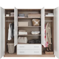 Garderoby|Meble Dla Dzieci>MEBLAR Nowoczesna szafa z lustrem do sypialni SEVAS półki drążki antracyt