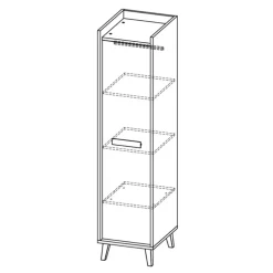 Zestawy Mebli Młodzieżowych|Szafy Młodzieżowe></noscript>DOLMAR Nowoczesna szafa z półkami do pokoju młodzieżowego WARSAW