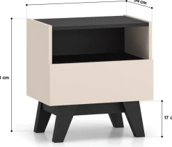 Meble Dla Dzieci|Szafki Nocne></noscript>ML Meble Nowoczesna szafka nocna 50 cm do sypialni FERIO cashmere