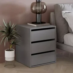 Meble Młodzieżowe|Zestawy Mebli Do Sypialni>lenart. Nowoczesna szafka nocna do sypialni z szufladami IDEA szary