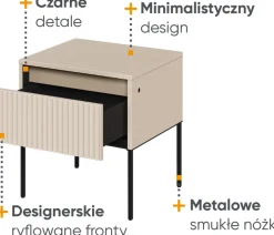 Szafki Nocne></noscript>lenart. Nowoczesna szafka nocna z ryflowanymi frontami TREND