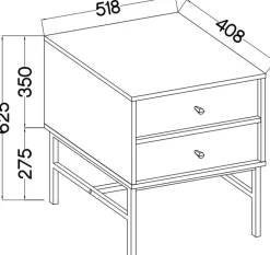 Szafki Nocne></noscript>Lempert Nowoczesna szafka nocna z szufladami 52 cm TOKEN eukaliptus
