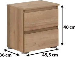 Zestawy Mebli Młodzieżowych>MARIDEX Nowoczesna szafka nocna z szufladami do pokoju młodzieżowego COSTA dąb riviera