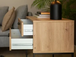 Szafki Nocne></noscript>INTER MEBLE Nowoczesna szafka nocna ze stelażem COTTA antracyt