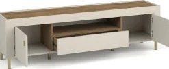 Zestawy Mebli Do Sypialni|Zestawy Mebli Do Salonu>DOLMAR Nowoczesna szafka pod telewizor 177 cm z drzwiami i szufladą MISTY kaszmir