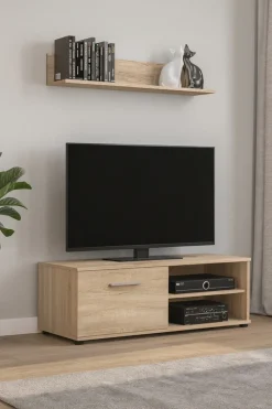 Szafki Rtv>Meblohand Nowoczesna szafka pod telewizor Cube XL dąb sonoma