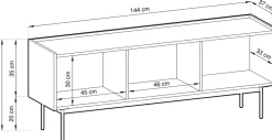 Szafki Rtv></noscript>PIASKI Nowoczesna szafka pod telewizor do salonu 144 cm CRYSTAL