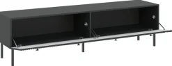 Szafki Rtv>INTER MEBLE Nowoczesna szafka pod telewizor 180 cm VALTEO czarny