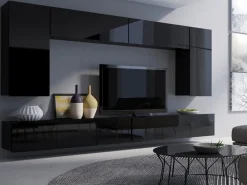 Zestawy Mebli Do Salonu|Zestawy Mebli Młodzieżowych>GiB Meble Nowoczesna szafka pod telewizor 150 cm połysk MODERN czarny