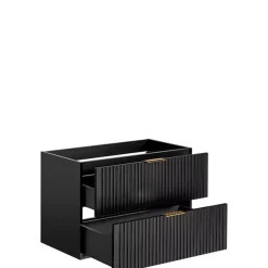 Meble Łazienkowe|Szafki Pod Umywalkę>COMAD Nowoczesna szafka pod umywalkę 80 cm czarna ADENILO czarny