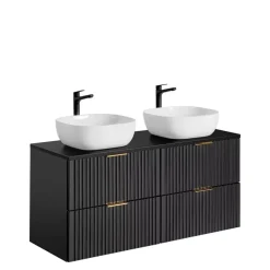 Meble Łazienkowe|Szafki Pod Umywalkę></noscript>COMAD Nowoczesna szafka pod umywalkę 60 cm czarna ADENILO czarny