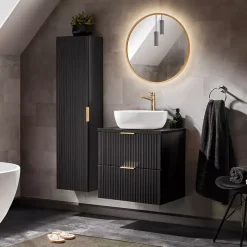 Meble Łazienkowe|Szafki Pod Umywalkę></noscript>COMAD Nowoczesna szafka pod umywalkę 60 cm czarna ADENILO czarny