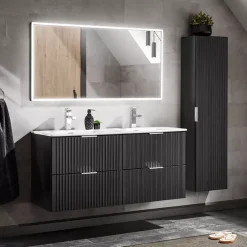 Meble Łazienkowe|Szafki Pod Umywalkę></noscript>COMAD Nowoczesna szafka pod umywalkę 60 cm czarna ADENILO czarny