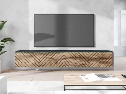 Szafki Rtv></noscript>BRATEX Nowoczesna szafka RTV 180 cm podwieszana BROMI jodełka