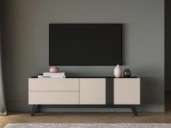 Zestawy Mebli Do Salonu|Szafki Rtv>ML Meble Nowoczesna szafka RTV 160 cm pod telewizor FERIO cashmere