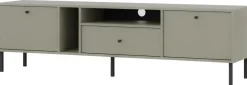 Szafki Rtv>Lempert Nowoczesna szafka RTV 180 cm z szufladą i drzwiami TOKEN eukaliptus