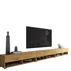 Szafki Rtv></noscript>BRATEX Nowoczesna szafka RTV 300 cm AROMA wotan dąb wotan