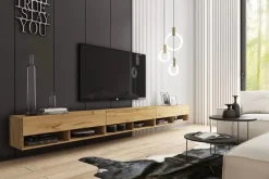 Szafki Rtv></noscript>BRATEX Nowoczesna szafka RTV 300 cm AROMA wotan dąb wotan