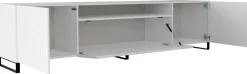 Szafki Rtv>Arton Nowoczesna szafka RTV 200 cm na nóżkach TAVIO biała frezowana biały