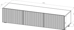 Szafki Rtv></noscript>GiB Meble Nowoczesna szafka RTV 150 cm z ryflowanymi frontami długa KORDIS dąb artisan