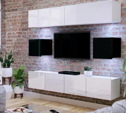 Zestawy Mebli Do Sypialni|Zestawy Mebli Do Salonu></noscript>GiB Meble Nowoczesna szafka RTV 100 cm połysk MODERN biały