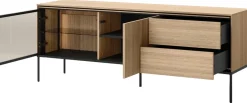 Zestawy Mebli Do Salonu|Szafki Rtv>lenart. Nowoczesna szafka RTV 167 cm do salonu z witryną VISSO