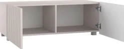 Szafki Rtv>GiB Meble Nowoczesna szafka RTV 100 cm z ryflowanymi frontami KORDIS kaszmir