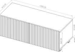 Szafki Rtv></noscript>GiB Meble Nowoczesna szafka RTV 100 cm z ryflowanymi frontami KORDIS kaszmir