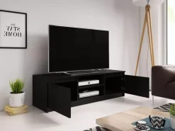 Szafki Rtv></noscript>BRATEX Nowoczesna szafka RTV 120 cm czarna BINGO czarny grafit