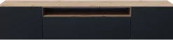 Szafki Rtv></noscript>Arton Nowoczesna szafka RTV 200 cm wisząca do salonu LANTOS dąb artisan + czarny