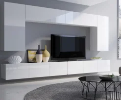 Meble Młodzieżowe|Zestawy Mebli Do Salonu>GiB Meble Nowoczesna szafka RTV 150 cm połysk MODERN biały