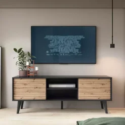 Szafki Rtv></noscript>PIASKI Nowoczesna szafka RTV 150cm dąb artisan VITERBO