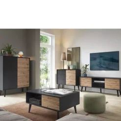 Szafki Rtv></noscript>PIASKI Nowoczesna szafka RTV 150cm dąb artisan VITERBO