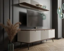 Zestawy Mebli Do Salonu|Szafki Rtv>JUREK Nowoczesna szafka RTV na nóżkach pod telewizor 160 cm MIREL