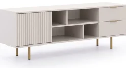 Zestawy Mebli Do Salonu|Szafki Rtv></noscript>GiB Meble Nowoczesna szafka RTV ryflowana 150 cm NAMASTE kaszmir