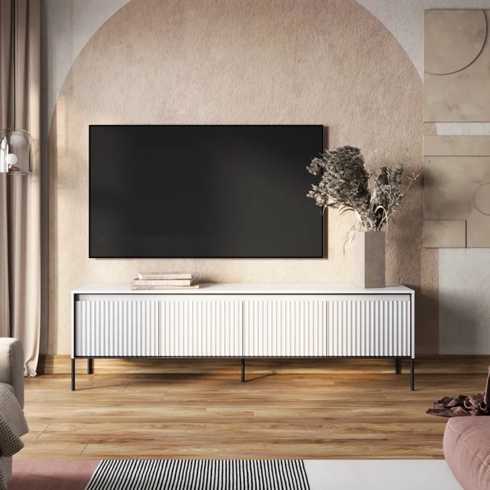 Zestawy Mebli Do Salonu|Szafki Rtv>lenart. Nowoczesna szafka RTV z frezowanymi frontami 193 cm TREND