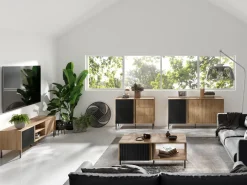 Zestawy Mebli Do Salonu|Szafki Rtv>JUREK Nowoczesna szafka RTV z lamelami 150 cm MALEZJA