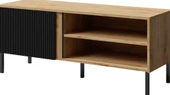 Szafki Rtv|Zestawy Mebli Do Salonu>JUREK Nowoczesna szafka RTV z lamelami do salonu 120 cm MALEZJA