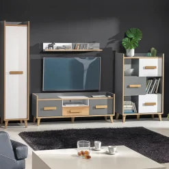 Zestawy Mebli Młodzieżowych|Szafki Rtv>DOLMAR Nowoczesna szafka RTV z szufladą 160 cm WARSAW